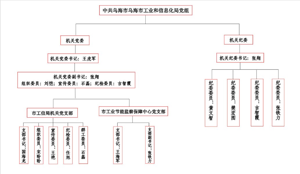市工信局2025年黨組織架構圖
